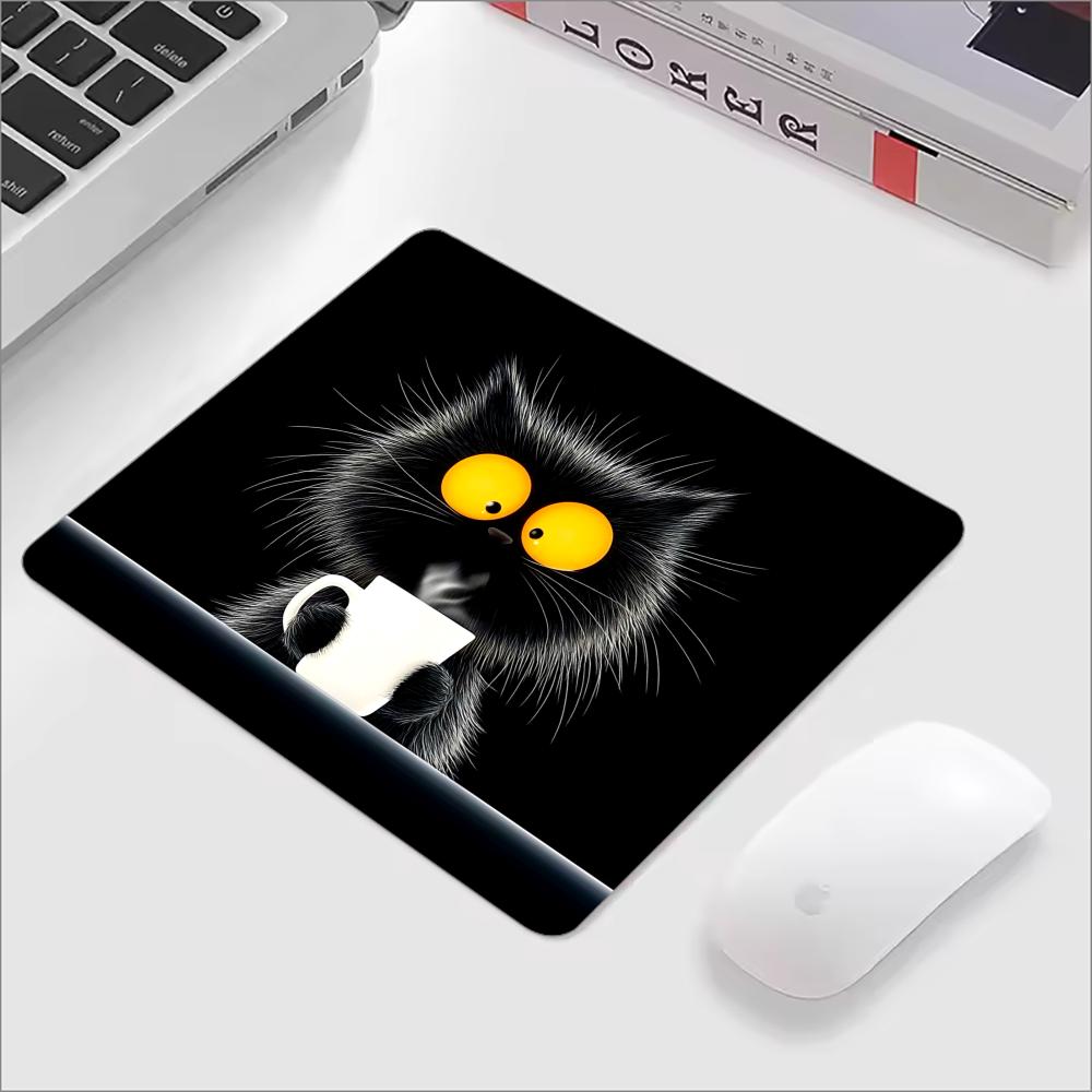 Laptop Accessories Bundle - Kawaii café gato mouse pad preto